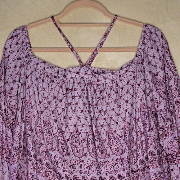 Aeropostale Burgundy Peasant Top Neck Strap Detail Women Sz S - Picture 4 of 8